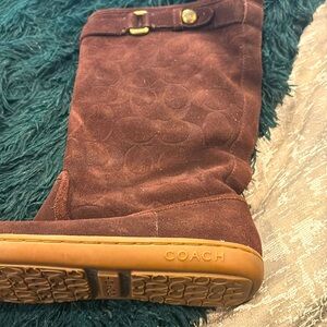 Suede coach boots